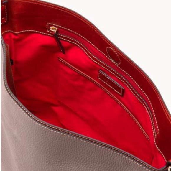 Dooney & Bourke XL Courtney Sac Pebble Taupe Grain Leather Taupe NWT - Picture 4 of 4